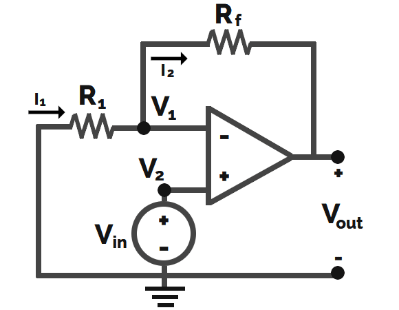 Diagrama de circuito amplificador inversor