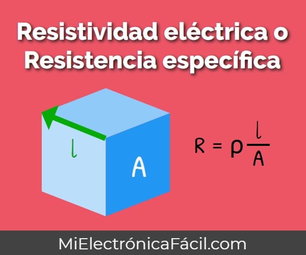 Resistividad eléctrica o resistencia específica, fórmula, unidades, definición y ejercicios